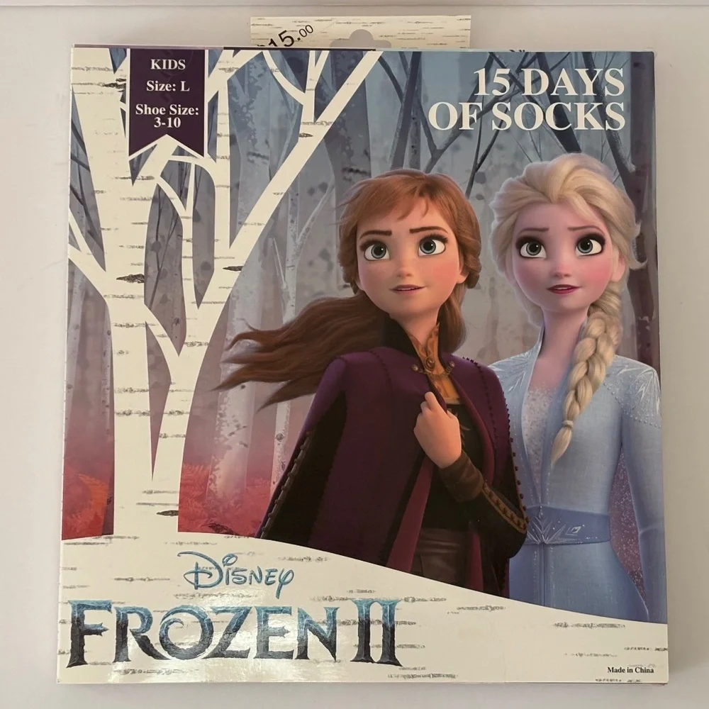 Disney Frozen II (15 Days Of Socks Kid's L / 3-10) Advent Calendar & Pencil Case